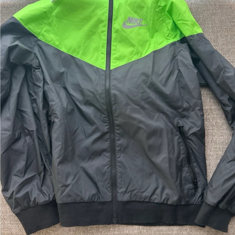Nike Black and Green Athletic Jacket